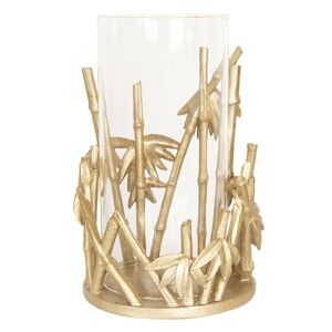 Skleněný svícen na čajovou svíčku Zlatý bambus- ∅ 18*26 cm