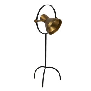 Stojací černá lampa na trojnožce se zlatým stínidlem Sofronia - 33*31*79 cm