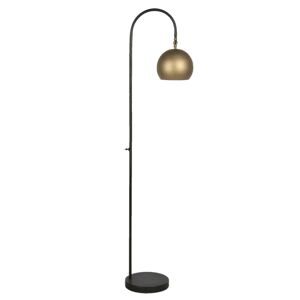 Stojací černá lampa se zlatým stínidlem Sappheire - 40*25*154 cm