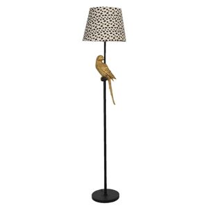 Stojací lampa se vzorovaným stínidlem a dekorací papouška – 	Ø 37*165 cm E27