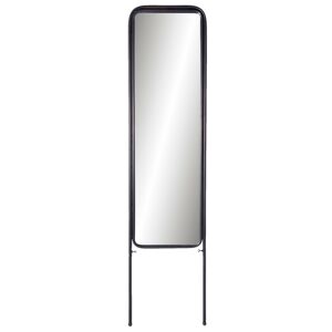 Stojací zrcadlo v černém kovovém rámu - 44*3*180 cm