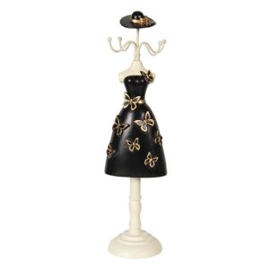 Stojánek na šperky v designu černých šatů s motýly Robe - 9*8*34 cm