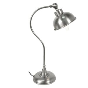 Stolní kovová stříbrná lampa - 14*25*45 cm E14/1*40W