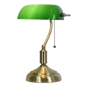 Stolní lampa se zeleným skleněným stínidlem GreenBank - 27*17*41 cm E27/max 1*60W