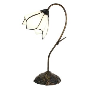 Stolní lampa Tiffany Flower White - 30*17*48 cm E14/max 1*25W Clayre & Eef