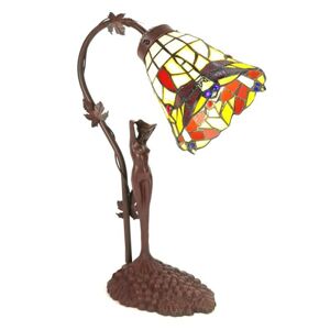 Stolní lampa Tiffany květ s dekorací ženy Womien - 15*9*21 cm E14/max 1*25W Clayre & Eef