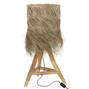 Stolní lampa z teakového dřeva a stínidlem z trávy Rafi grass - Ø 48*66 cm/ E27/ 70W J-Line by Jolipa