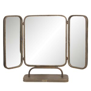 Stolní třídílné zrcadlo s kovovým rámem - 66*14*50 cm