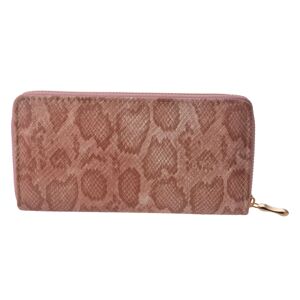 Středně velká peněženka růžovo hnědé barvy se zapínáním na zip.   19*10 cm