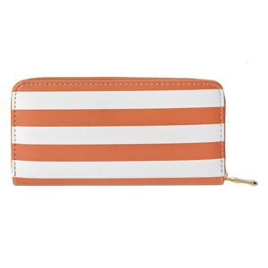 Středně velká peněženka s oranžovo bílými pruhy se zapínáním na zip - 19*10 cm