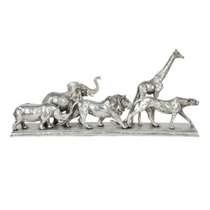 Stříbrná dekorace Divoká africká zvířata - 51*10*22 cm Clayre & Eef