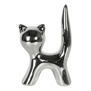 Stříbrná dekorativní soška Kočka - 5*7 cm