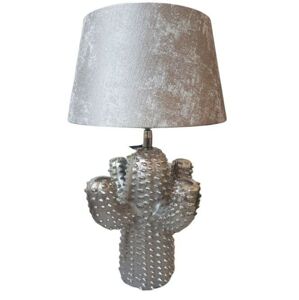 Stříbrná kovová stolní lampa Cactus  -Ø 25*43 cm/ E27