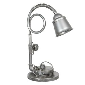 Stříbrná kovová stolní lampa Design 1- 26*42*61 cm