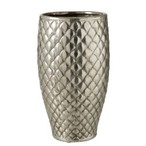 Stříbrná kovová váza Checkered large - Ø23*40 cm