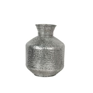 Stříbrná kovová váza s reliéfem Marquite – Ø 26*34 cm