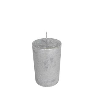 Stříbrná nevonná svíčka S válec  - Ø 5*8cm