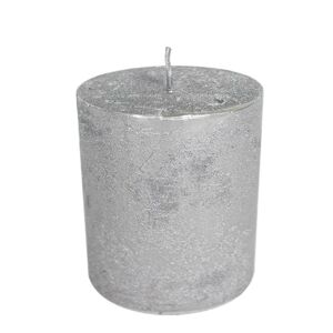 Stříbrná nevonná svíčka XL válec  - Ø 10*15cm
