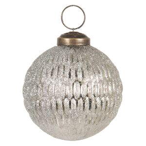 Stříbrná skleněná vánoční ozdoba - Ø  8 cm