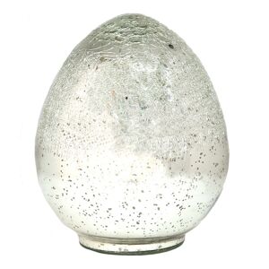 Stříbrné dekorativní vejce s popraskanou strukturou - 14*14*18 cm Clayre & Eef