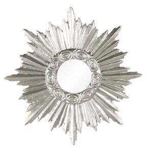 Stříbrné zrcadlo Sun s paprsky a zdobením po obvodu - 19*2*19 cm
