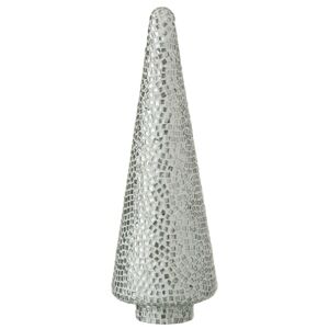 Stříbrno - bílý skleněný stromek  Mosaic - Ø 13*41cm
