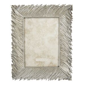 Stříbrný fotorámeček s dekorací listů - 21*3*25 cm / 13*18 cm