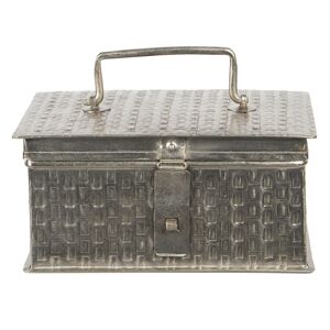 Stříbrný kovový úložný box Marcelon - 21*14*11 cm