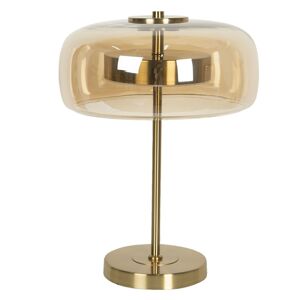 Světle hnědá stolní lampa Gatien se zlatým podstavcem – Ø 33*33 cm LED