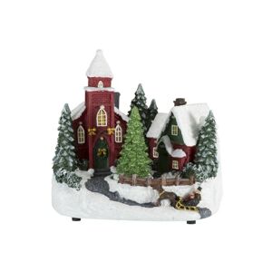 Svítící vánoční domek -  11*17*18cm J-Line