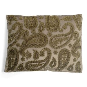 Taupe sametový polštář s ornamenty Paisley taupe - 45*15*35cm Mars & More