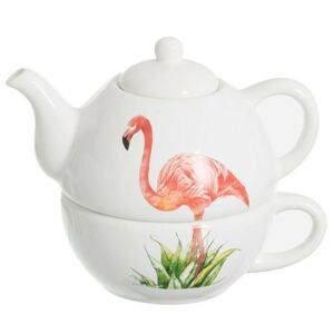 Tea for one Flamingo -  17*12*14cm J-Line