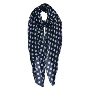 Tmavě modrý šátek s bílými puntíky Print Blue - 90*180 cm Clayre & Eef