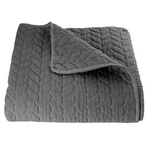 Tmavě šedý přehoz na dvoulůžkové postele Quilt 186 - 180*260 cm Clayre & Eef