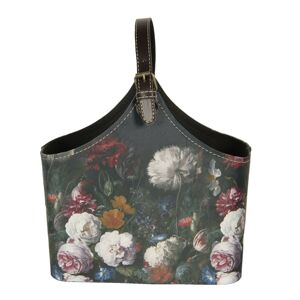 Tmavě tyrkysová květovaná vintage taška Colette - 29*14*26 cm