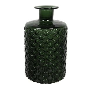Tmavě zelená skleněná váza Ila - Ø 15*26 cm