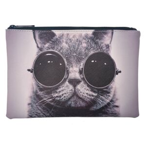 Toaletní taška s kočkou v brýlích - 21*15 cm
