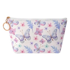Toaletní taška s květy a motýlky - 21*12 cm