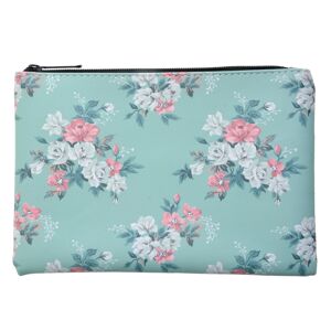 Tyrkysová toaletní taška s květy Roseflow - 21*15 cm