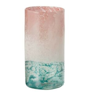 Tyrkysovo - růžová skleněná váza Blush L - Ø16*30 cm