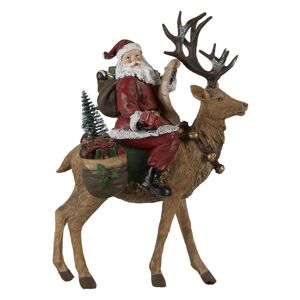 Vánoční dekorace Santa na sobovi - 23*11*30 cm Clayre & Eef