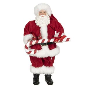 Vánoční dekorace Santa s cukrovou hůlkou - 14*14*28 cm