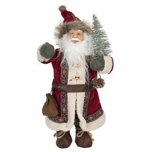 Vánoční dekorace Santa s vánočním stromečkem - 14*11*30 cm Clayre & Eef