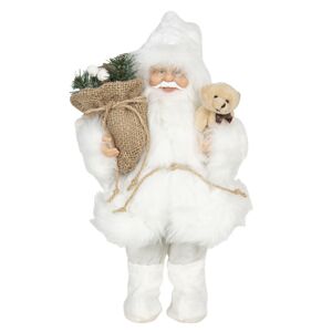 Vánoční dekorace Santa v bílém kožichu - 15*11*30 cm