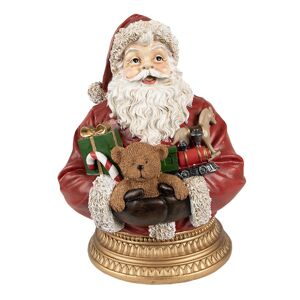 Vánoční dekorace socha Santa s dárky a medvídkem - 22*18*29 cm Clayre & Eef