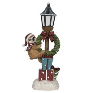 Vánoční dekorační lucerna s lenochodem - 15*10*34 cm
