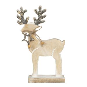 Vánoční dřevěná dekorace Jelen s hvězdičkou - 17*5*23 cm