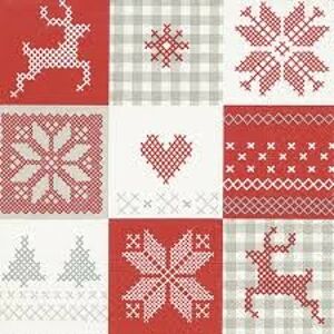 Vánoční papírové ubrousky  Winter patch - 33*33 cm (20)