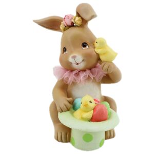 Velikonoční dekorace králičí slečny s kloboukem - 18*16*23 cm