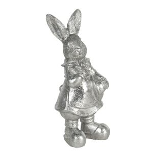 Velikonoční dekorace stříbrného králíka Métallique - 6*6*13 cm